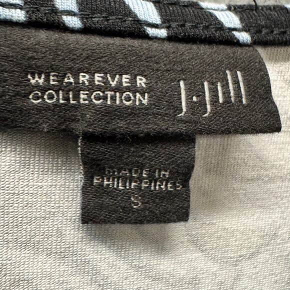 J Jill Dress Womens Small Blue Botanical Coastal Short Sleeve Pullover Stretch - Picture 2 of 7